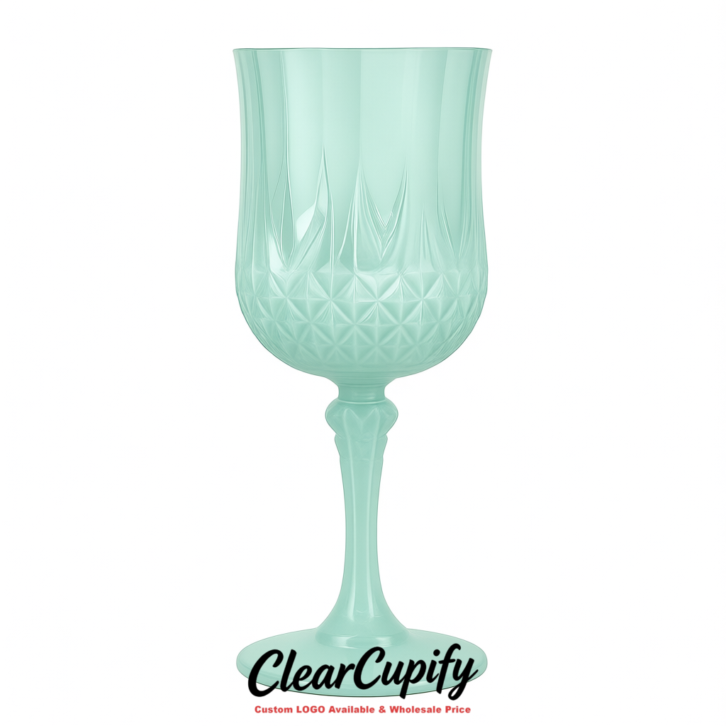 Robin Egg Blue 7oz Acrylic Plastic Wine Goblets - 2.7 x 6.7 inches Party & Wedding Wine Glasses