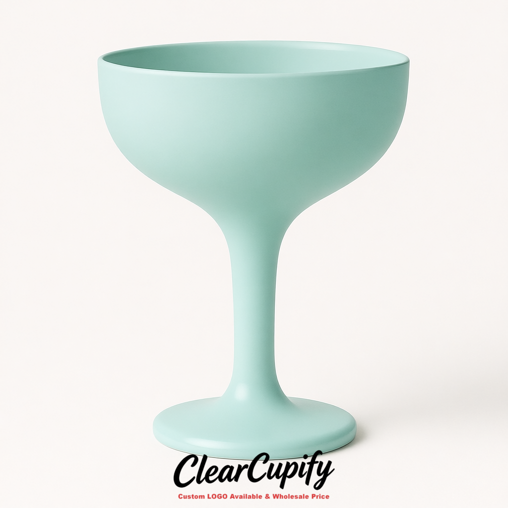 Robin Egg Blue 5oz Stackable Plastic Martini Glasses 4.13x3.14 inches/10.5x8 cm For Champagne Tower Robin Egg Blue 5oz Stackable Plastic Martini Glasses 4.13x3.14 inches/10.5x8 cm For Champagne Tower