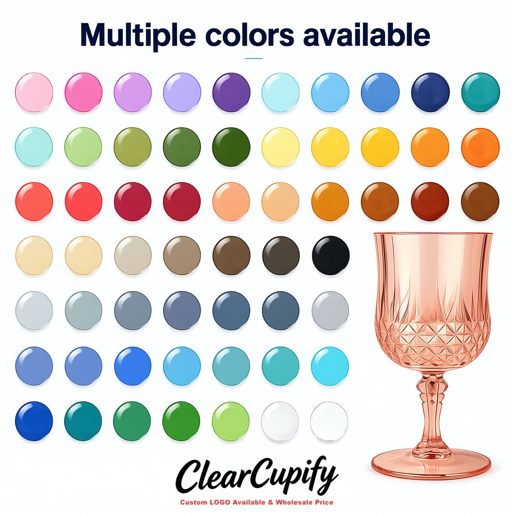 Rose Gold 7oz Acrylic Plastic Wine Goblets - 2.7 x 6.7 inches Party & Wedding Wine Glasses