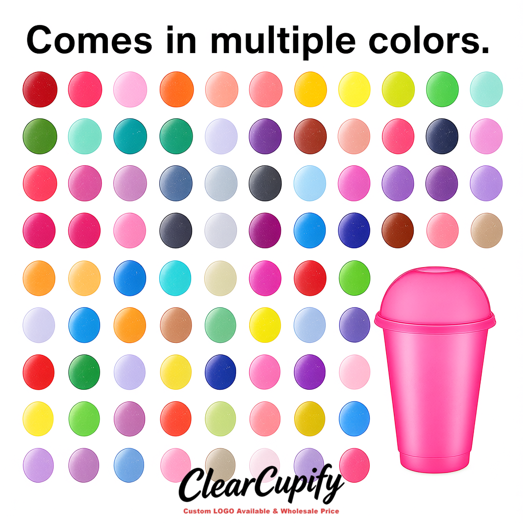 Rose Pink 16 oz Plastic Slushie Cups with Dome Lid & Detachable Spoon Straws for Milkshake, Boba, Smoothies, Iced Coffee Rose Pink 16 oz Plastic Slushie Cups with Dome Lid & Detachable Spoon Straws for Milkshake, Boba, Smoothies, Iced Coffee