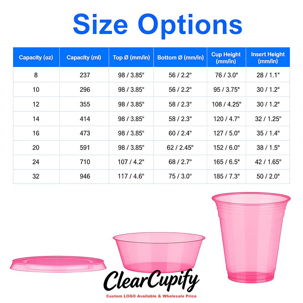 Rose Pink 12 oz Disposable Plastic Parfait Cups with Insert & Flat lids 3.85 x 2.1 x 4 inches