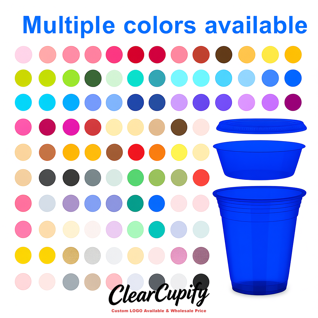 Royal Blue 12 oz Disposable Plastic Parfait Cups with Insert & Flat lids 3.85 x 2.1 x 4 inches