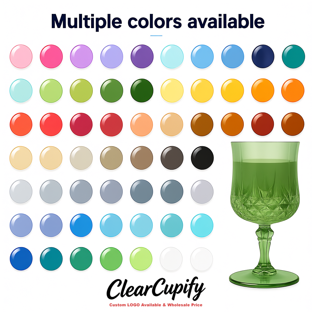 Sage Green 7oz Acrylic Plastic Wine Goblets - 2.7 x 6.7 inches Party & Wedding Wine Glasses