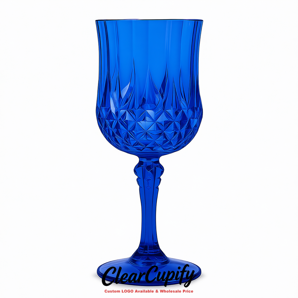 Sapphire 7oz Acrylic Plastic Wine Goblets - 2.7 x 6.7 inches Party & Wedding Wine Glasses