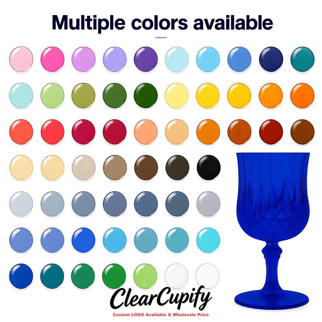Sapphire 7oz Acrylic Plastic Wine Goblets - 2.7 x 6.7 inches Party & Wedding Wine Glasses