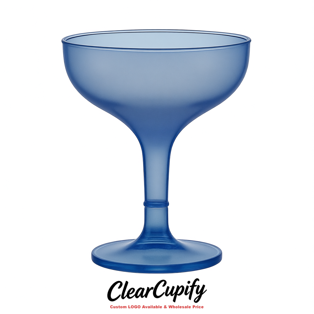 Sapphire 5oz Stackable Plastic Martini Glasses 4.13x3.14 inches/10.5x8 cm For Champagne Tower