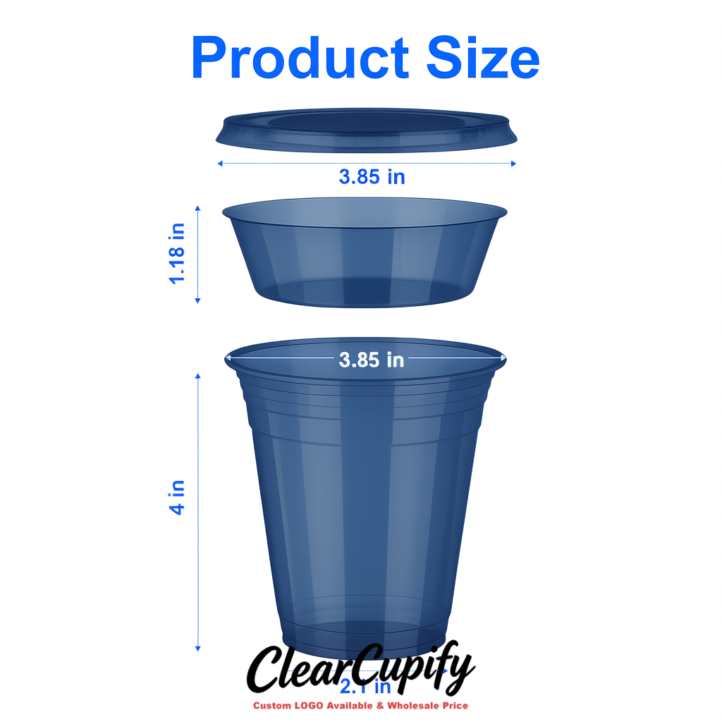Sapphire 12 oz Disposable Plastic Parfait Cups with Insert & Flat lids 3.85 x 2.1 x 4 inches