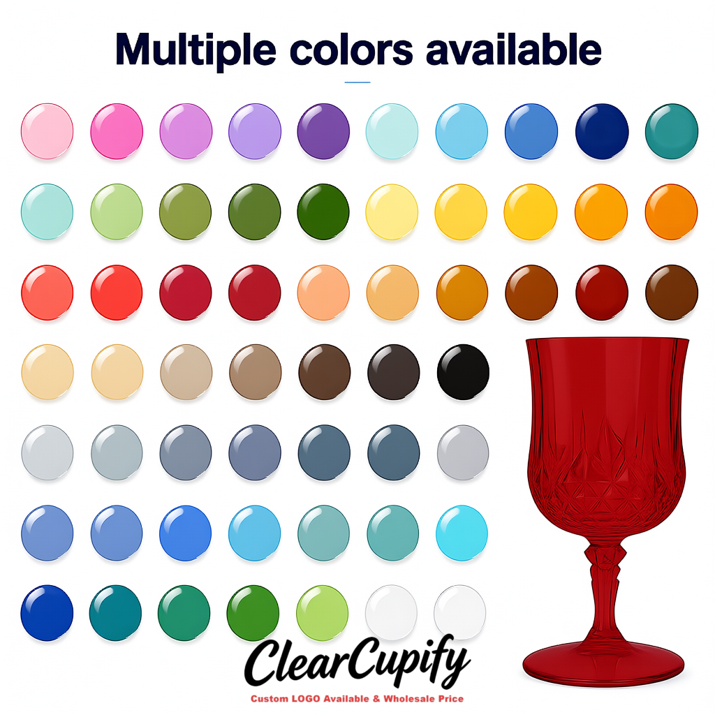 Scarlet 7oz Acrylic Plastic Wine Goblets - 2.7 x 6.7 inches Party & Wedding Wine Glasses