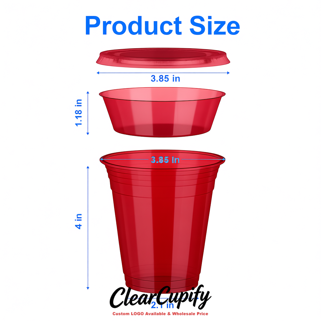 Scarlet 12 oz Disposable Plastic Parfait Cups with Insert & Flat lids 3.85 x 2.1 x 4 inches