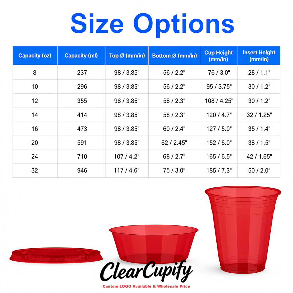 Scarlet 12 oz Disposable Plastic Parfait Cups with Insert & Flat lids 3.85 x 2.1 x 4 inches