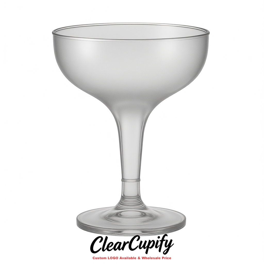Silver 5oz Stackable Plastic Martini Glasses 4.13x3.14 inches/10.5x8 cm For Champagne Tower