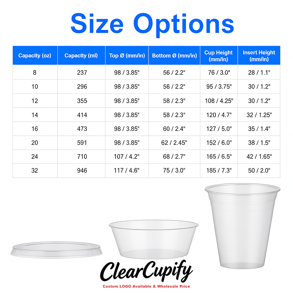 Silver 12 oz Disposable Plastic Parfait Cups with Insert & Flat lids 3.85 x 2.1 x 4 inches