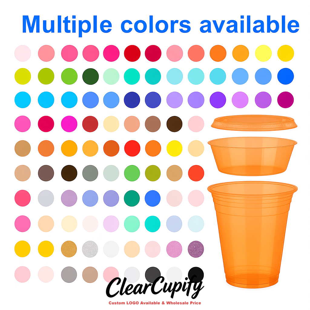 Tangerine 12 oz Disposable Plastic Parfait Cups with Insert & Flat lids 3.85 x 2.1 x 4 inches