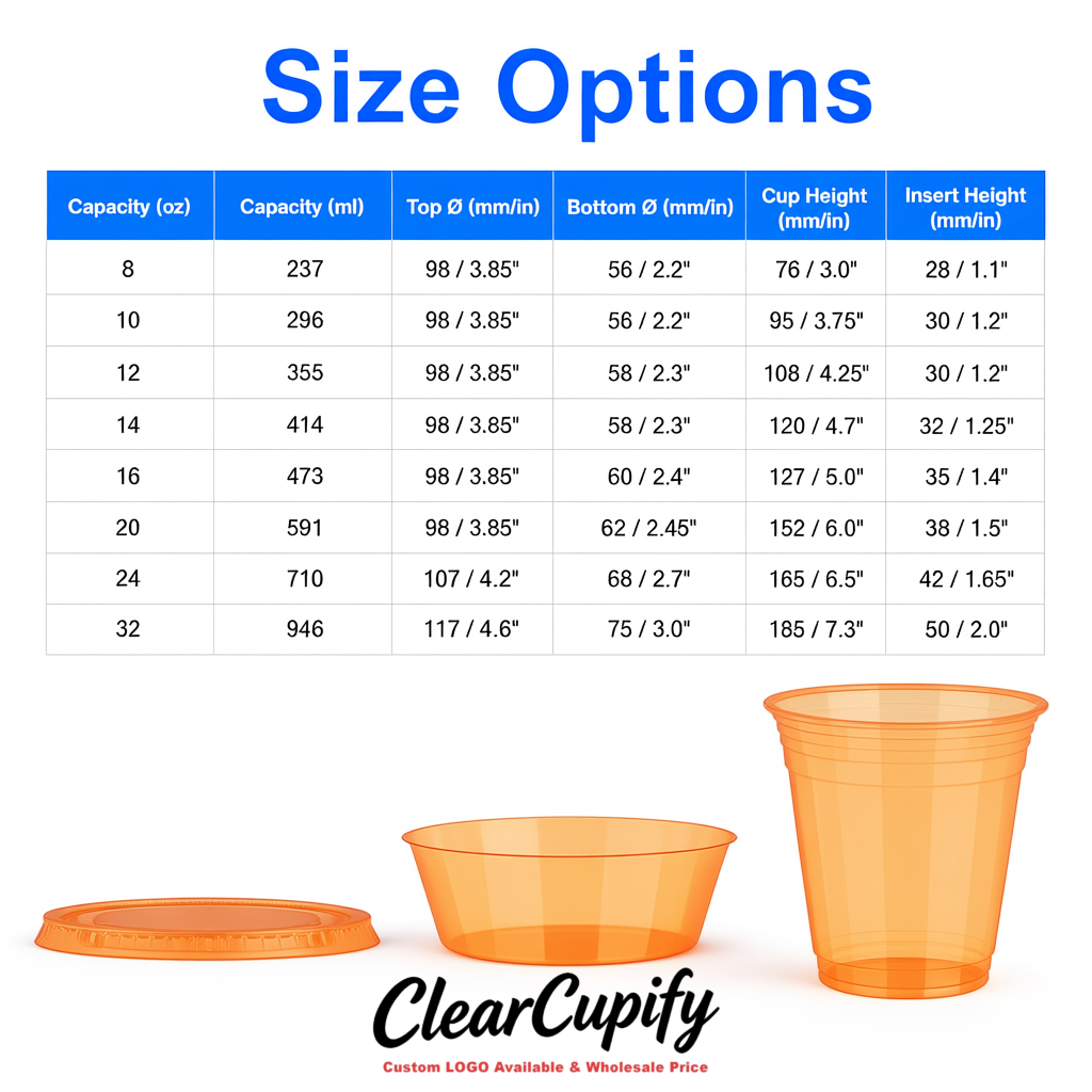 Tangerine 12 oz Disposable Plastic Parfait Cups with Insert & Flat lids 3.85 x 2.1 x 4 inches