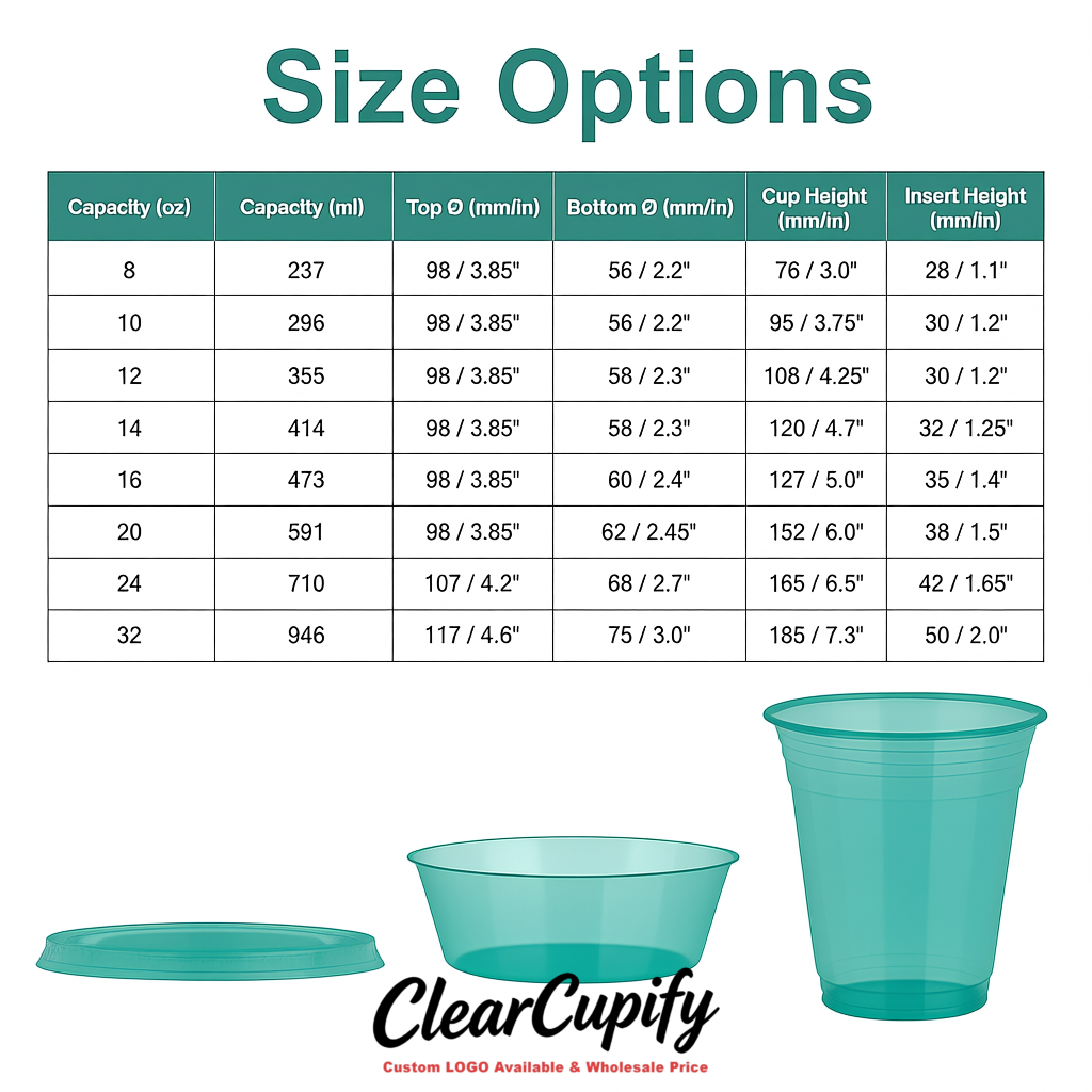 Teal 12 oz Disposable Plastic Parfait Cups with Insert & Flat lids 3.85 x 2.1 x 4 inches