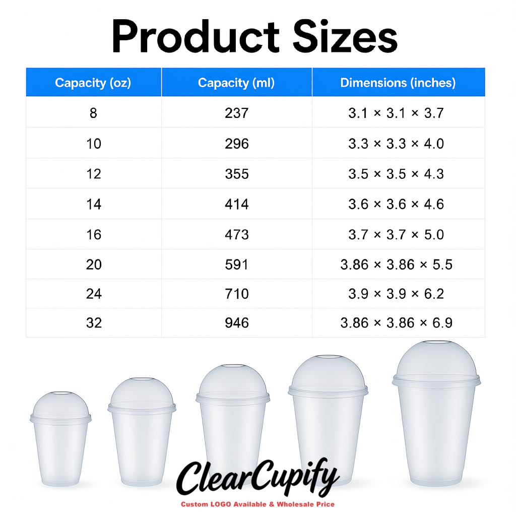 Transparent 16 oz Plastic Slushie Cups with Dome Lid & Detachable Spoon Straws for Milkshake, Boba, Smoothies, Iced Coffee