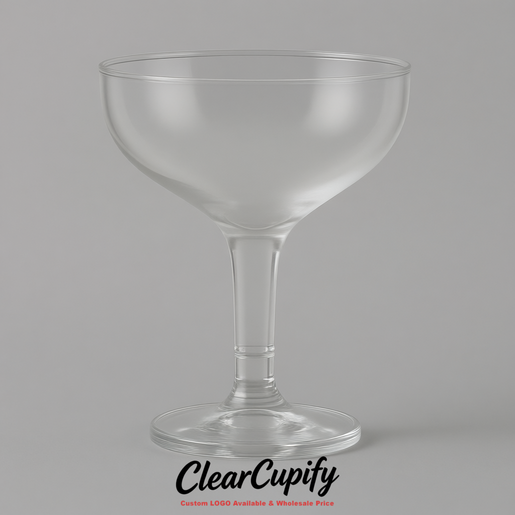 Transparent 5oz Stackable Plastic Martini Glasses 4.13x3.14 inches/10.5x8 cm For Champagne Tower