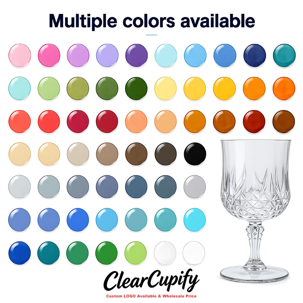 Transparent 7oz Acrylic Plastic Wine Goblets - 2.7 x 6.7 inches Party & Wedding Wine Glasses