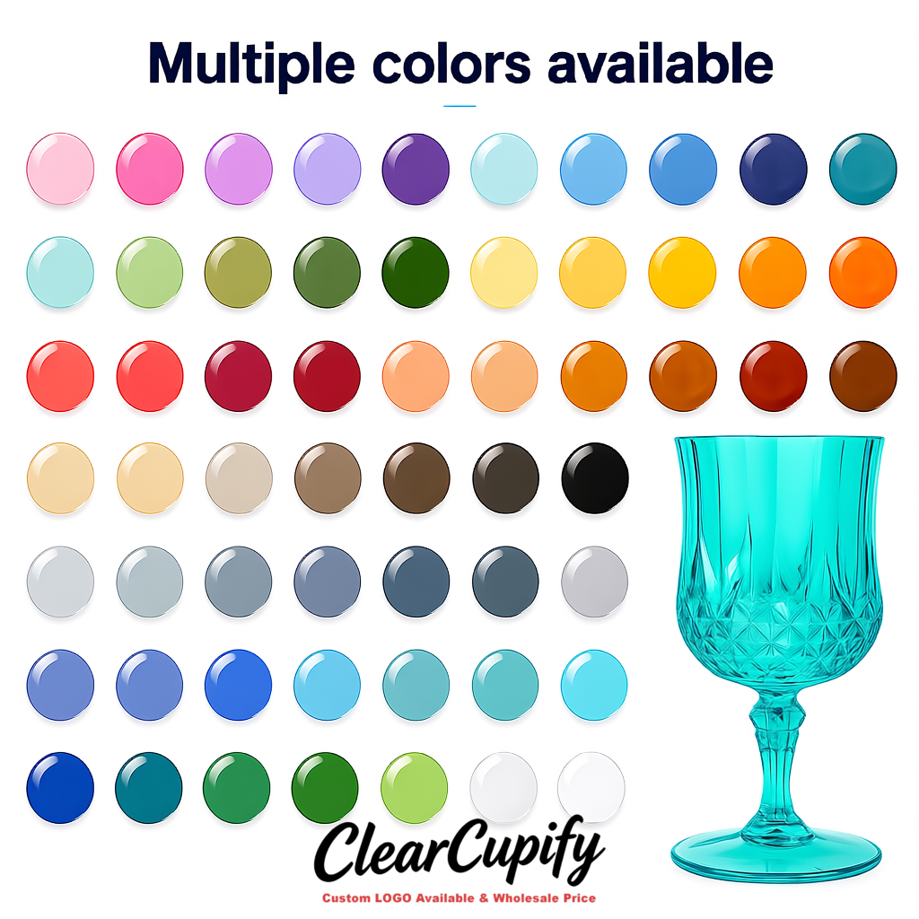 Turquoise 7oz Acrylic Plastic Wine Goblets - 2.7 x 6.7 inches Party & Wedding Wine Glasses