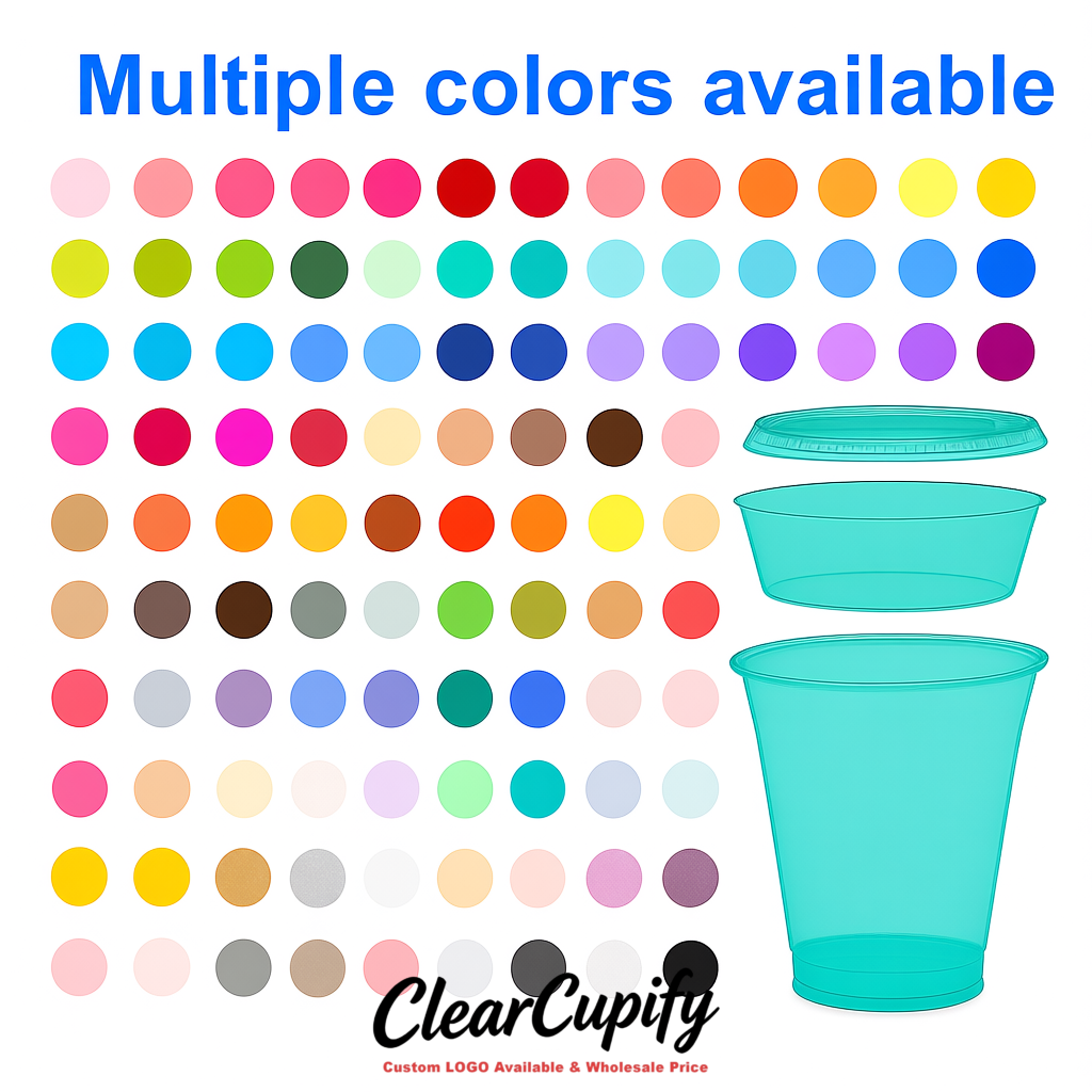 Turquoise 12 oz Disposable Plastic Parfait Cups with Insert & Flat lids 3.85 x 2.1 x 4 inches