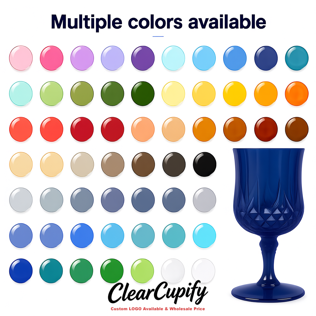 Ultramarine 7oz Acrylic Plastic Wine Goblets - 2.7 x 6.7 inches Party & Wedding Wine Glasses