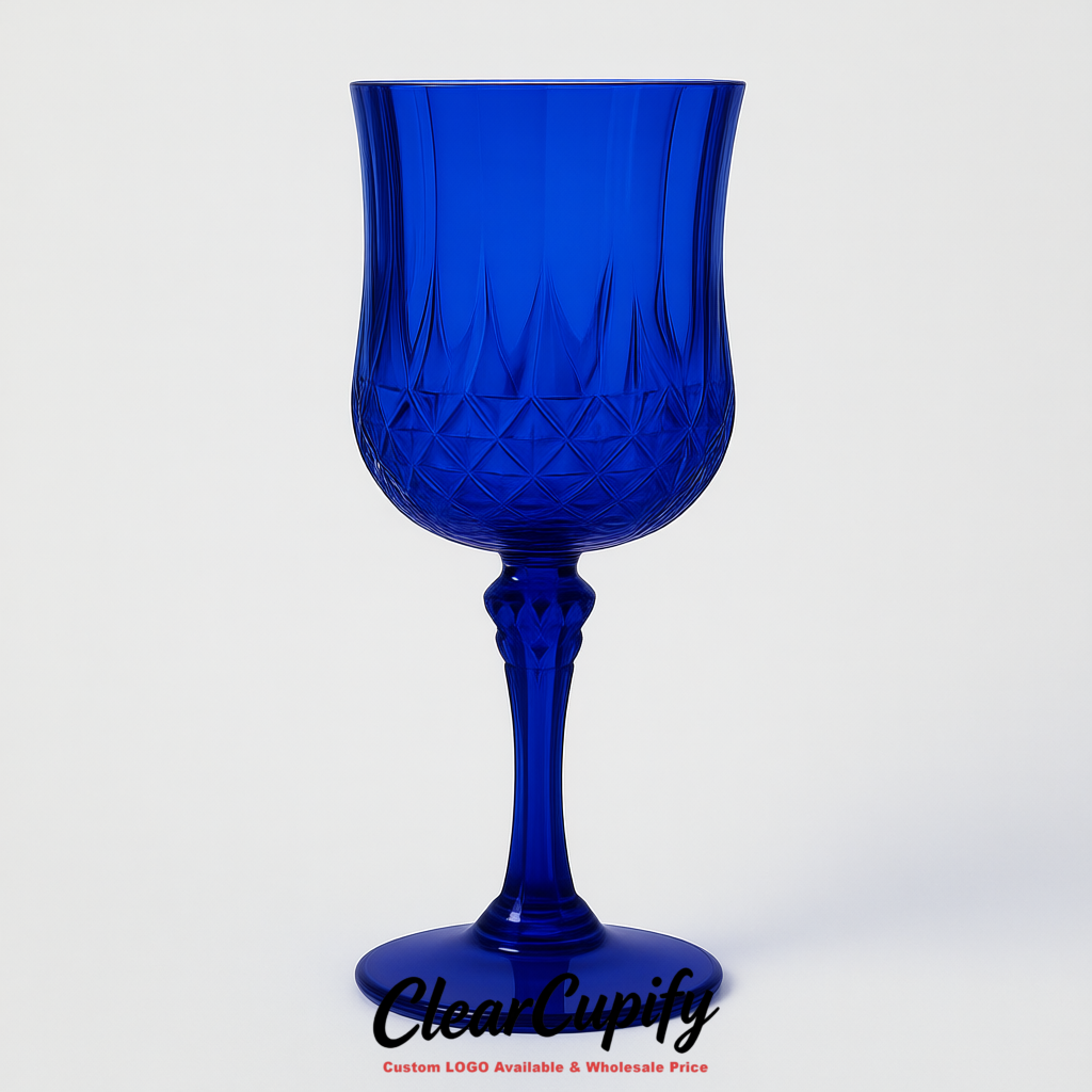 Ultramarine 7oz Acrylic Plastic Wine Goblets - 2.7 x 6.7 inches Party & Wedding Wine Glasses