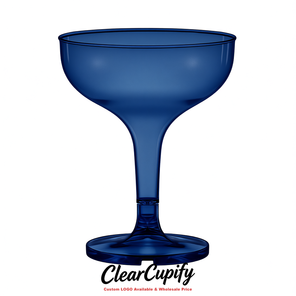 Ultramarine 5oz Stackable Plastic Martini Glasses 4.13x3.14 inches/10.5x8 cm For Champagne Tower