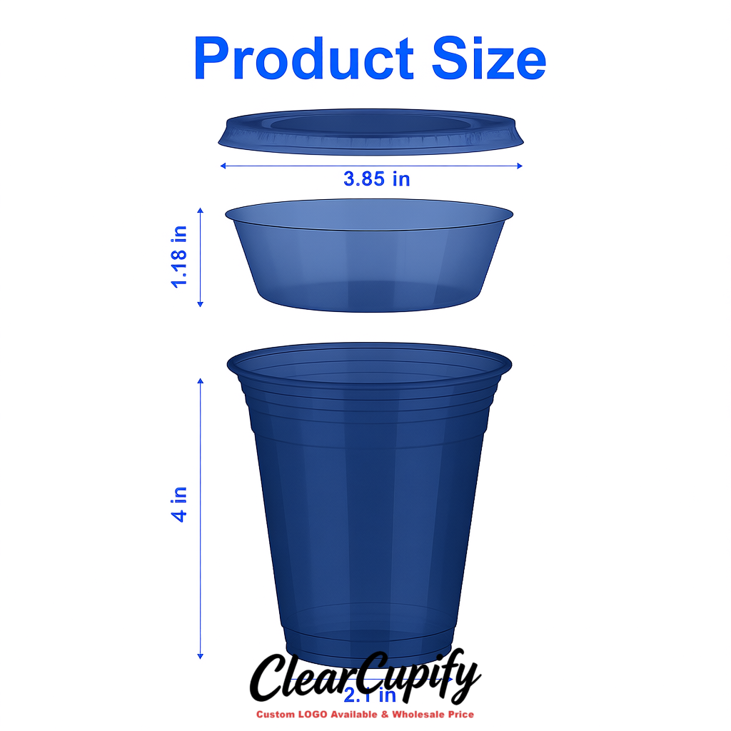 Ultramarine 12 oz Disposable Plastic Parfait Cups with Insert & Flat lids 3.85 x 2.1 x 4 inches