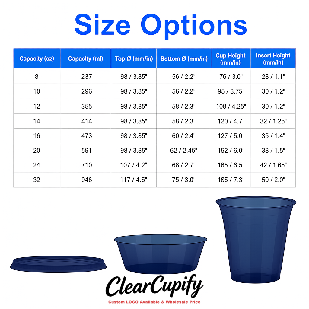 Ultramarine 12 oz Disposable Plastic Parfait Cups with Insert & Flat lids 3.85 x 2.1 x 4 inches