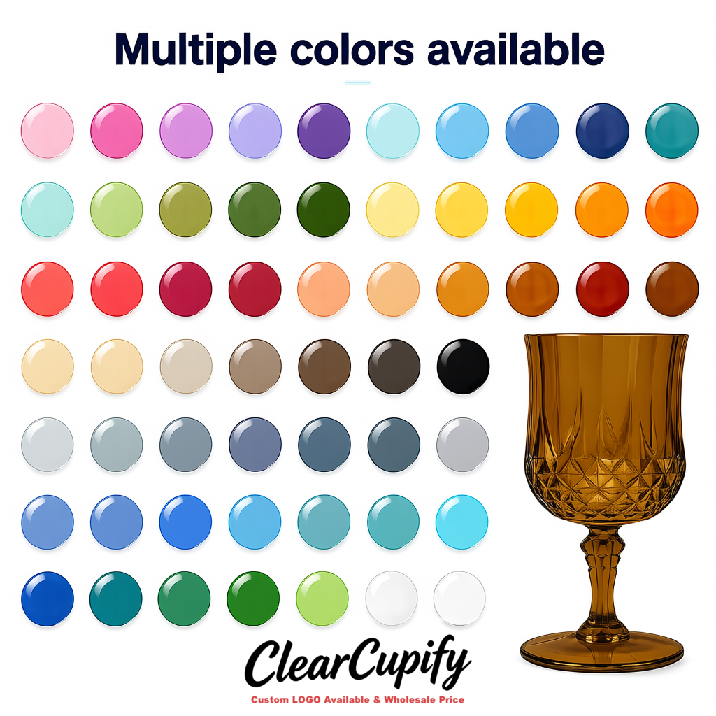 Umber 7oz Acrylic Plastic Wine Goblets - 2.7 x 6.7 inches Party & Wedding Wine Glasses