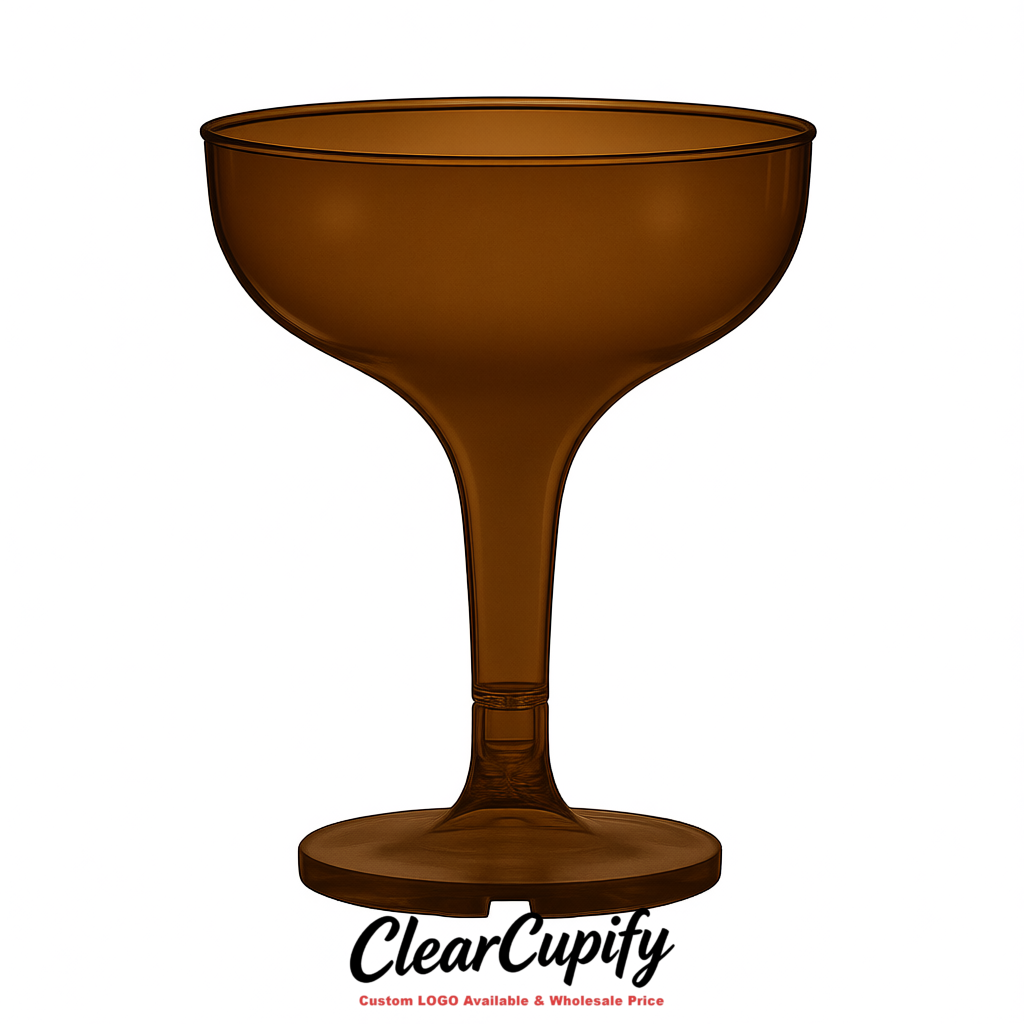 Umber 5oz Stackable Plastic Martini Glasses 4.13x3.14 inches/10.5x8 cm For Champagne Tower