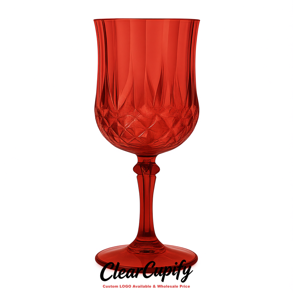 Vermilion 7oz Acrylic Plastic Wine Goblets - 2.7 x 6.7 inches Party & Wedding Wine Glasses