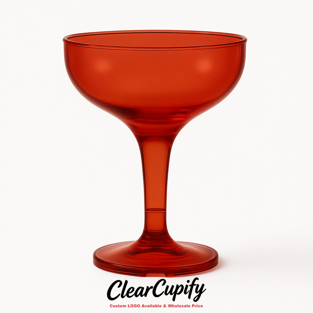 Vermilion 5oz Stackable Plastic Martini Glasses 4.13x3.14 inches/10.5x8 cm For Champagne Tower