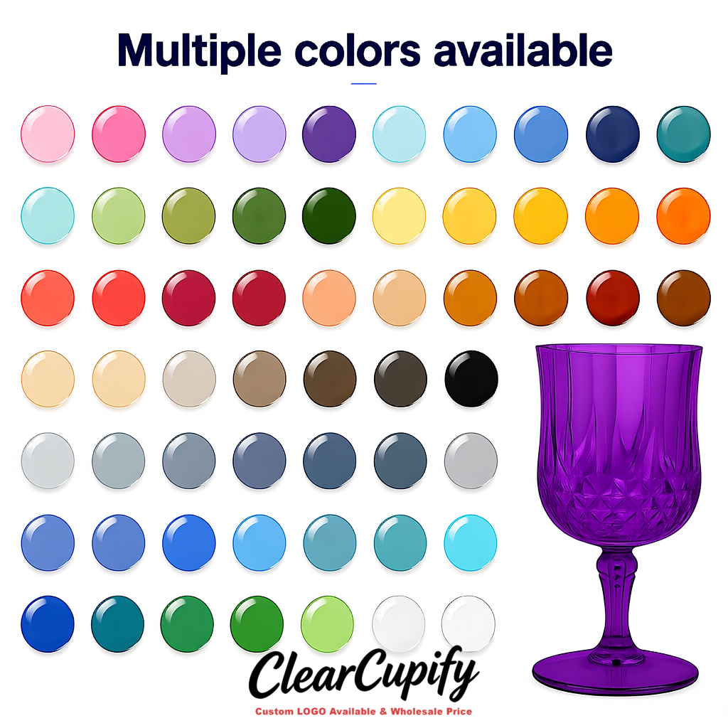 Violet 7oz Acrylic Plastic Wine Goblets - 2.7 x 6.7 inches Party & Wedding Wine Glasses