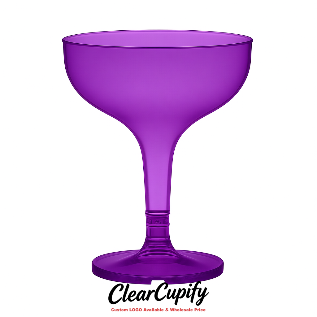 Violet 5oz Stackable Plastic Martini Glasses 4.13x3.14 inches/10.5x8 cm For Champagne Tower