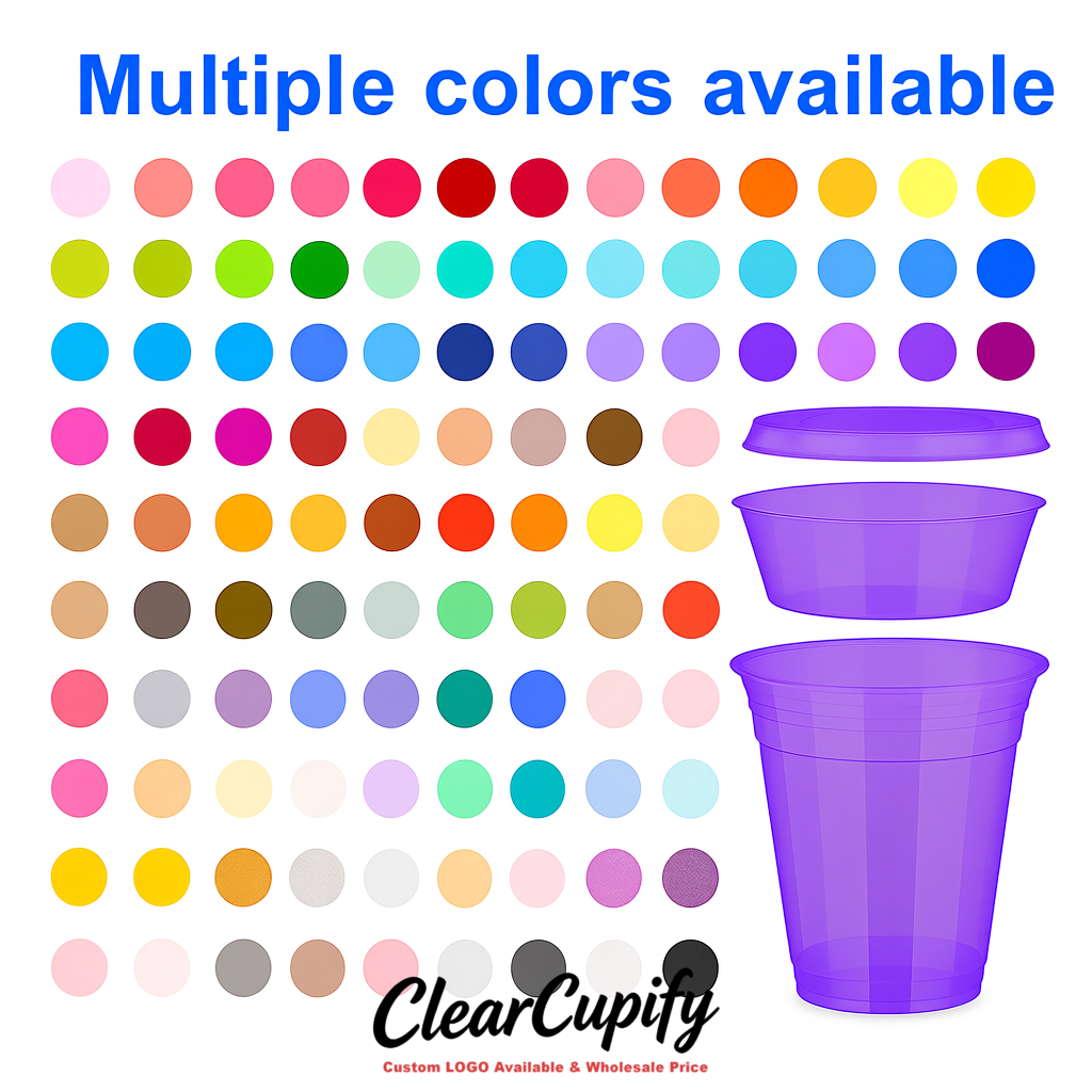 Violet 12 oz Disposable Plastic Parfait Cups with Insert & Flat lids 3.85 x 2.1 x 4 inches