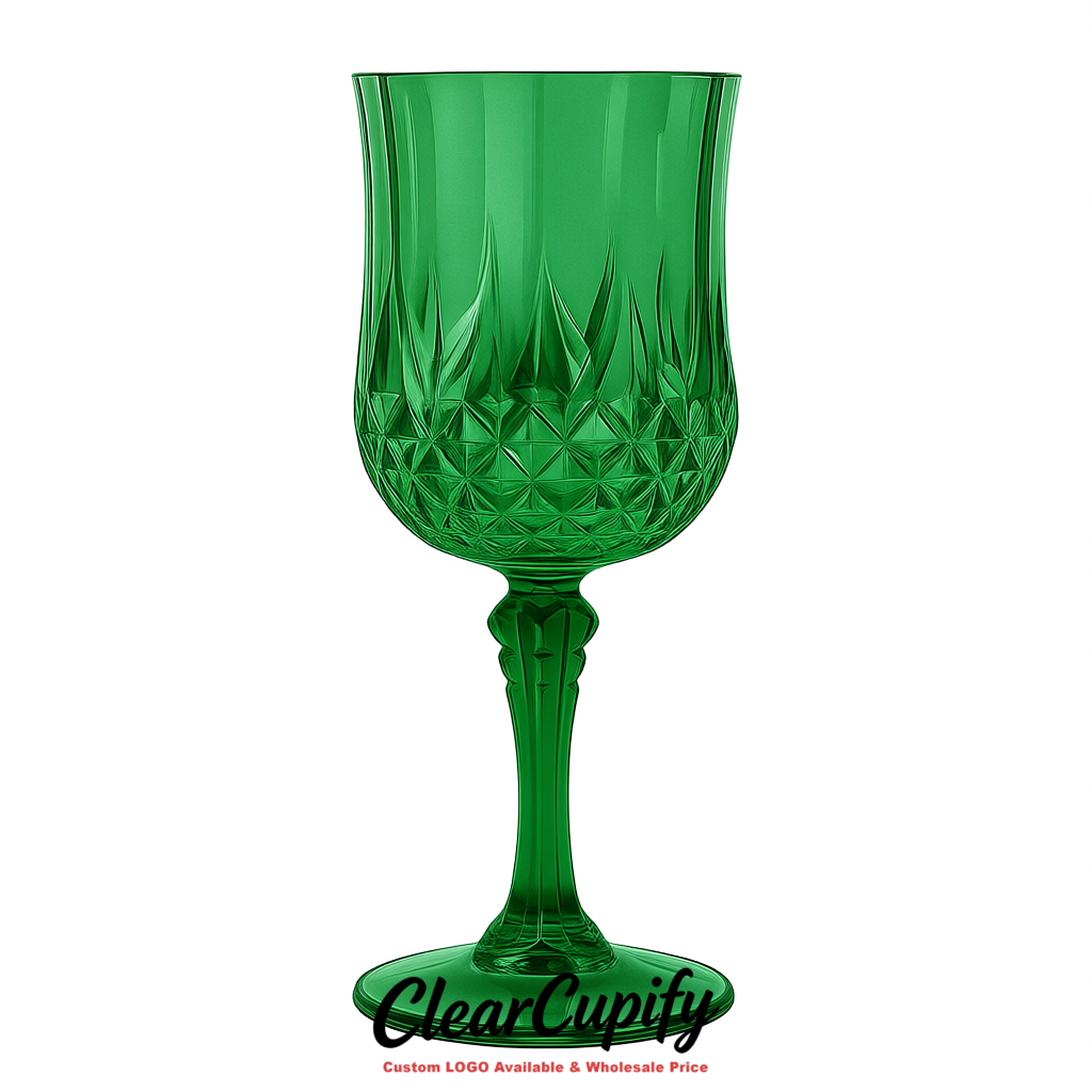 Viridian 7oz Acrylic Plastic Wine Goblets - 2.7 x 6.7 inches Party & Wedding Wine Glasses
