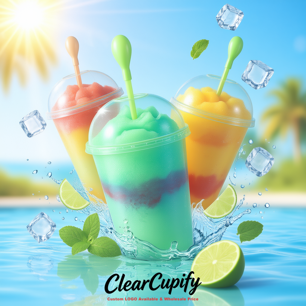Viridian 16 oz Plastic Slushie Cups with Dome Lid & Detachable Spoon Straws for Milkshake, Boba, Smoothies, Iced Coffee Viridian 16 oz Plastic Slushie Cups with Dome Lid & Detachable Spoon Straws for Milkshake, Boba, Smoothies, Iced Coffee