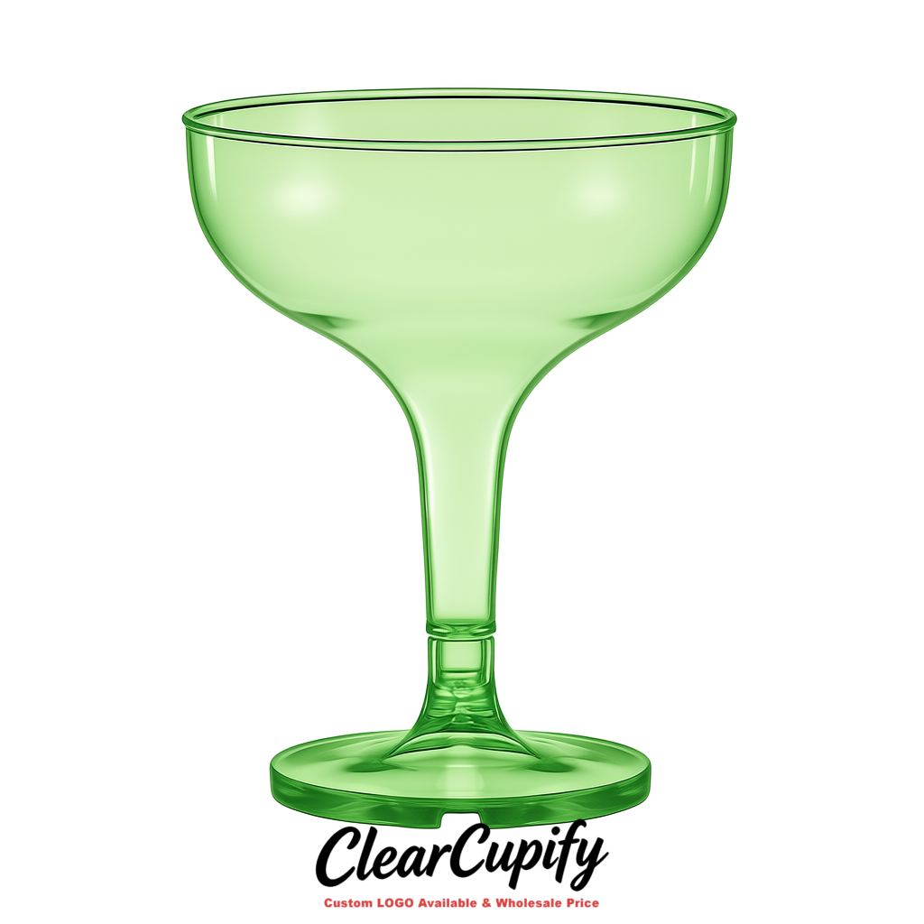 Viridian 5oz Stackable Plastic Martini Glasses 4.13x3.14 inches/10.5x8 cm For Champagne Tower