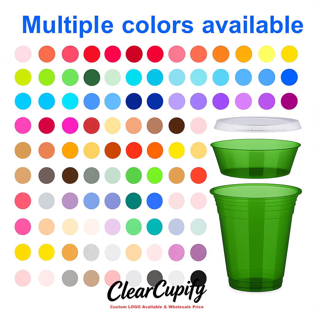 Viridian 12 oz Disposable Plastic Parfait Cups with Insert & Flat lids 3.85 x 2.1 x 4 inches