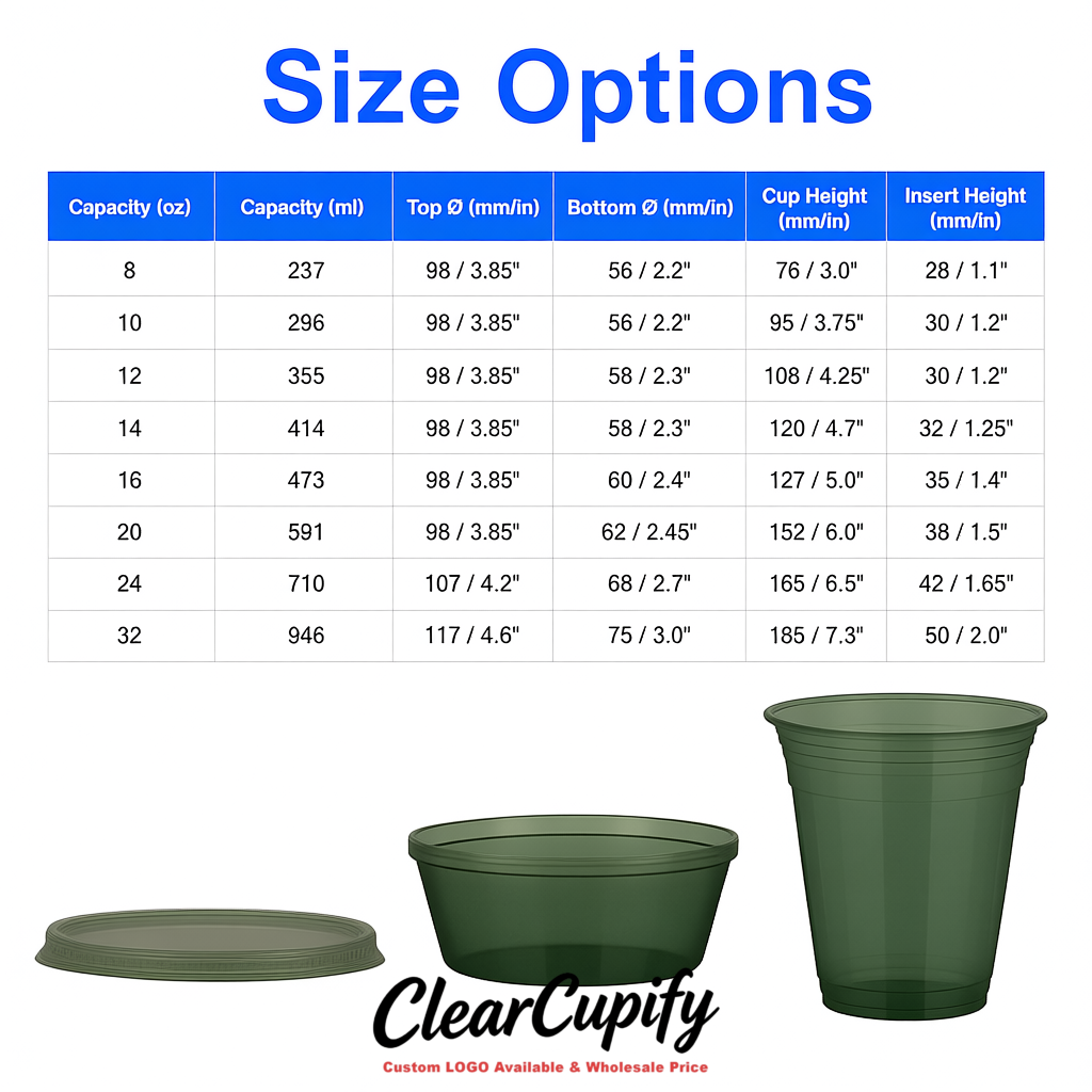 Viridian 12 oz Disposable Plastic Parfait Cups with Insert & Flat lids 3.85 x 2.1 x 4 inches