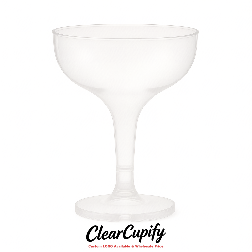 White 5oz Stackable Plastic Martini Glasses 4.13x3.14 inches/10.5x8 cm For Champagne Tower