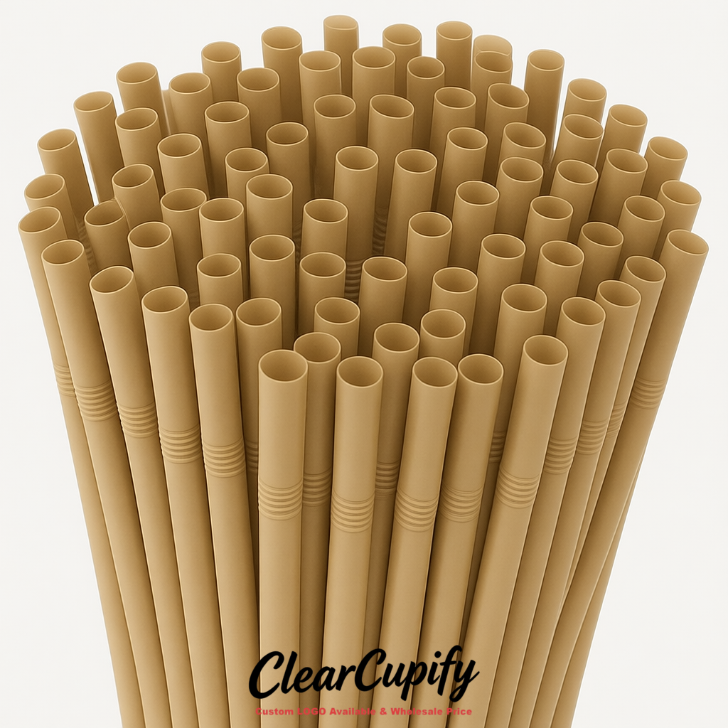 Beige Plastic Straws 8.26 x 0.2 inch Flexible Bendy Disposable Drinking Straws Supplier Beige Plastic Straws 8.26 x 0.2 inch Flexible Bendy Disposable Drinking Straws Supplier