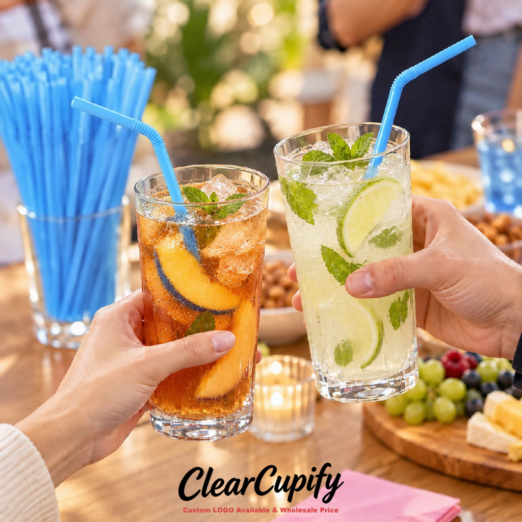 Blue Plastic Straws 8.26 x 0.2 inch Flexible Bendy Disposable Drinking Straws Supplier Blue Plastic Straws 8.26 x 0.2 inch Flexible Bendy Disposable Drinking Straws Supplier