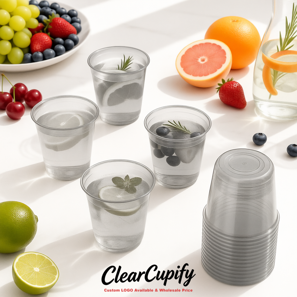 Gray U-shaped Cup with Round Bottom: Stackable & Disposable Plastic Cup