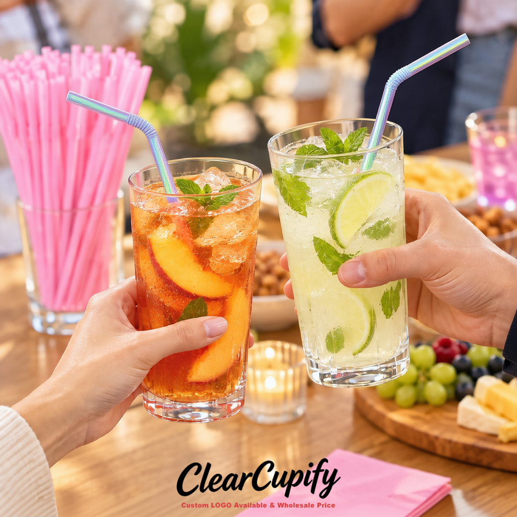 Iridescent Plastic Straws 8.26 x 0.2 inch Flexible Bendy Disposable Drinking Straws Supplier Iridescent Plastic Straws 8.26 x 0.2 inch Flexible Bendy Disposable Drinking Straws Supplier