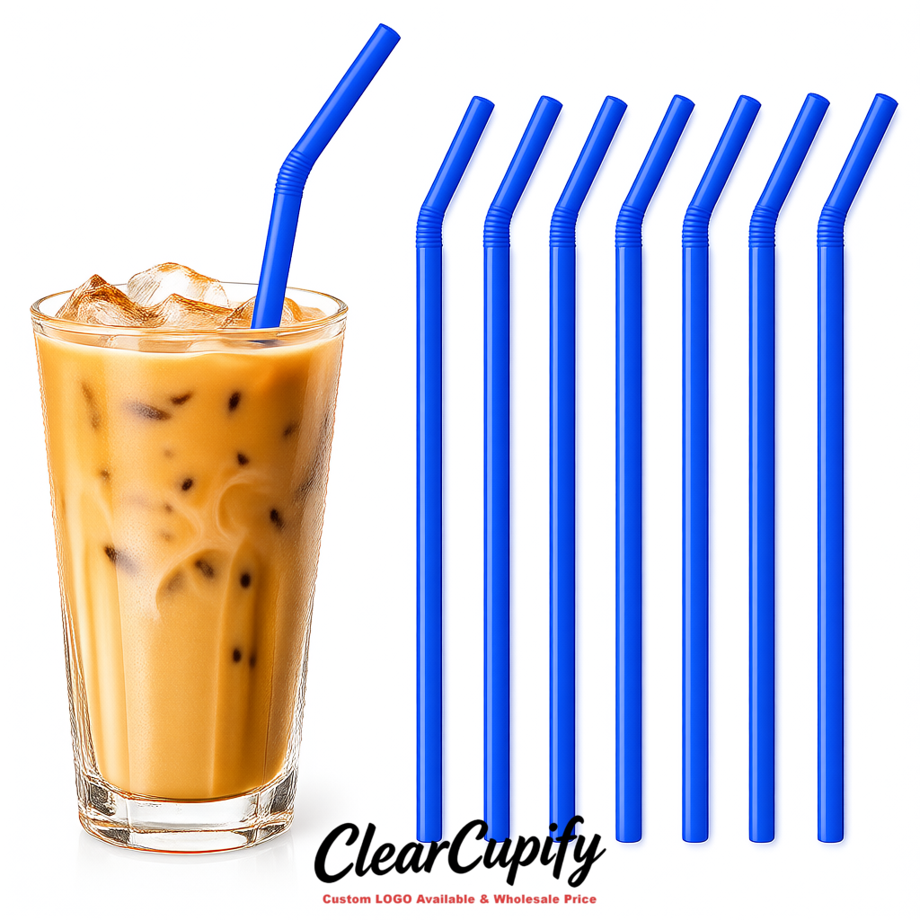 Klein Blue Plastic Straws 8.26 x 0.2 inch Flexible Bendy Disposable Drinking Straws Supplier Klein Blue Plastic Straws 8.26 x 0.2 inch Flexible Bendy Disposable Drinking Straws Supplier