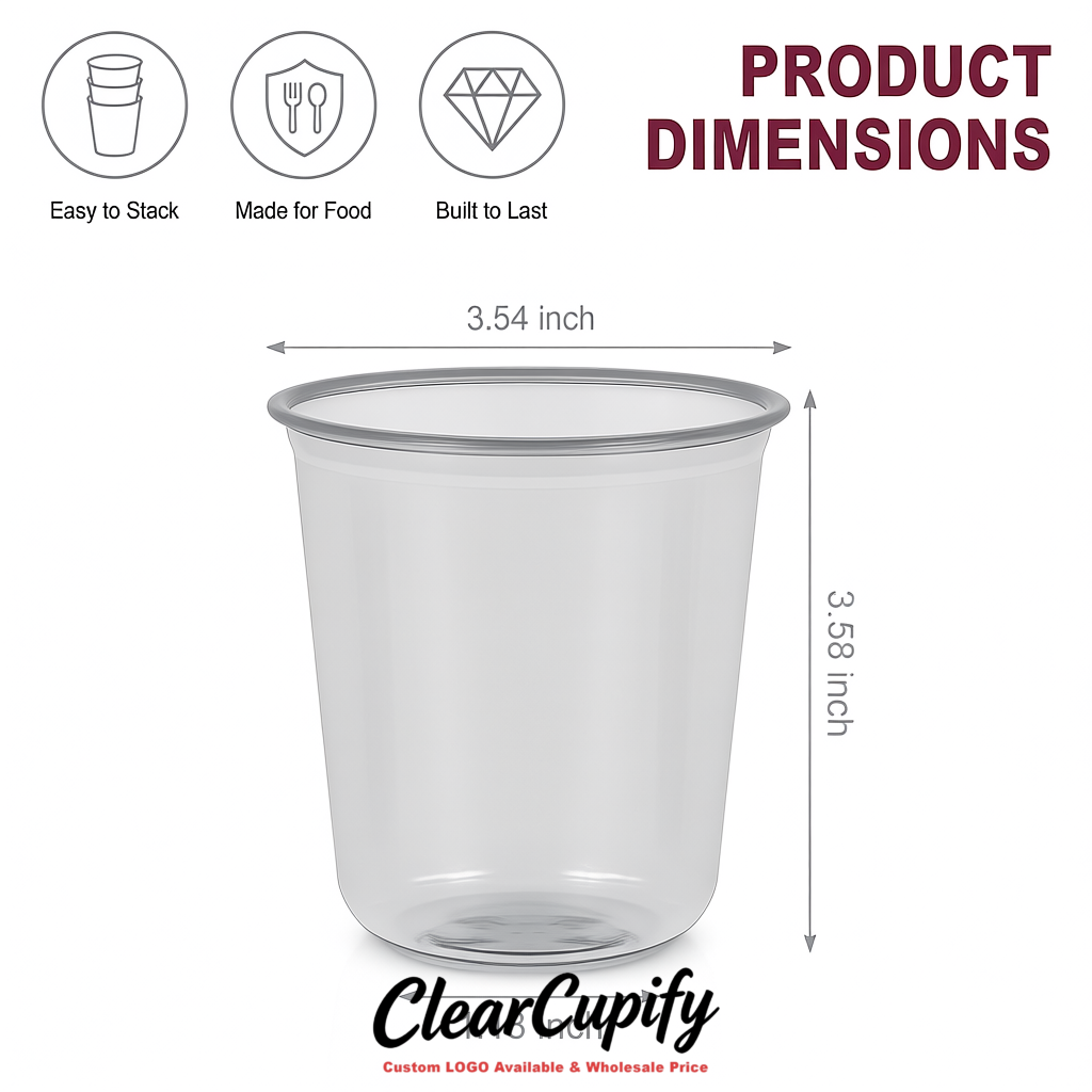 Light Slate Gray U-shaped Cup with Round Bottom: Stackable & Disposable Plastic Cup