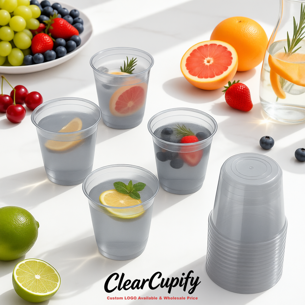 Light Slate Gray U-shaped Cup with Round Bottom: Stackable & Disposable Plastic Cup