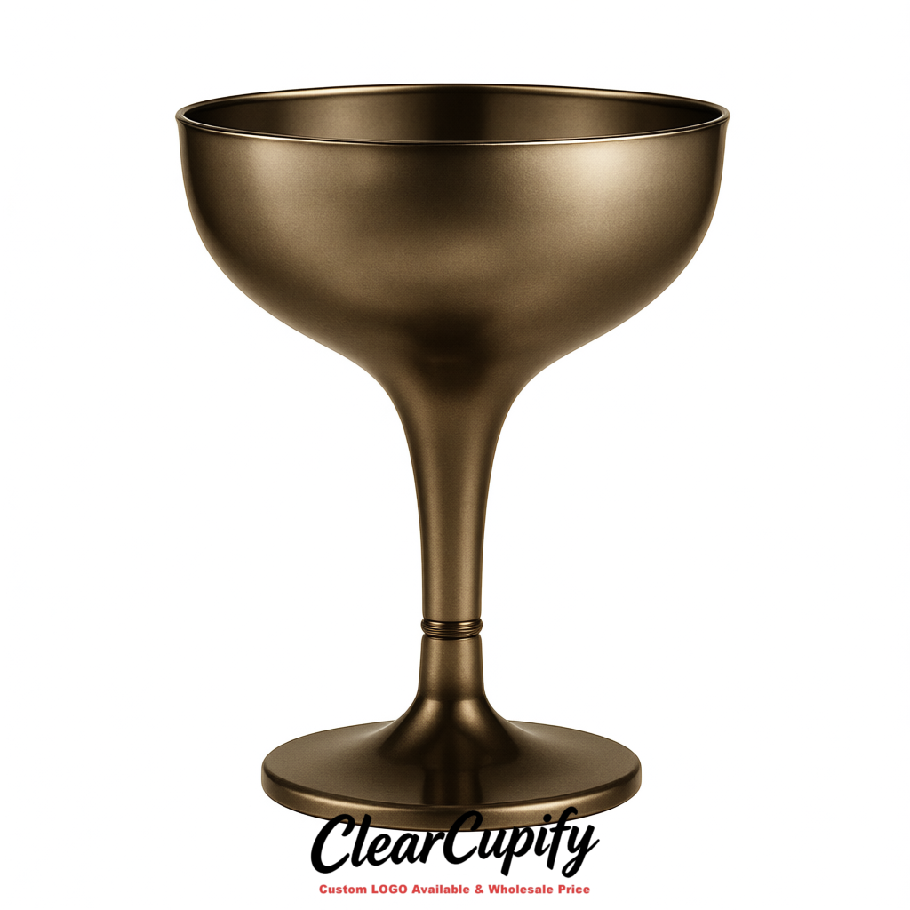 Metallic 5oz Stackable Plastic Martini Glasses 4.13x3.14 inches/10.5x8 cm  For Champagne Tower